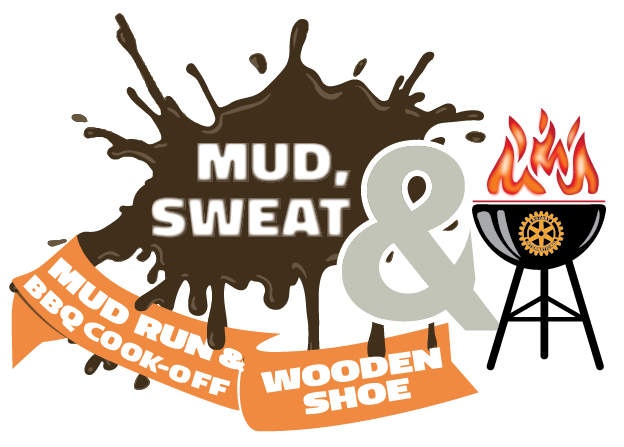 Mud Sweat BBQ Cookoff Logo with mud and a grill